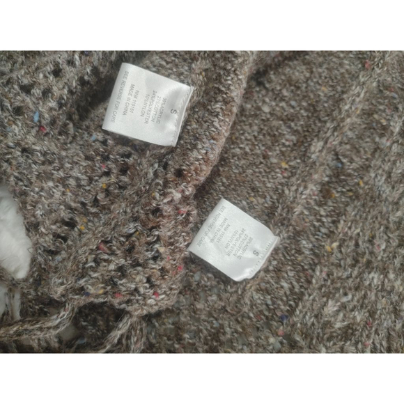 Women's Romeo & Juliet Couture Brown Knit Open Vest w Fringe Size S - Picture 5 of 10